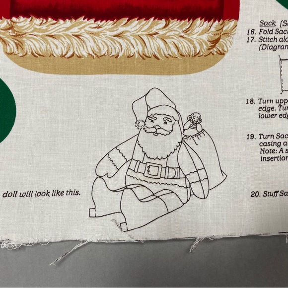 Vintage Santa Doll Cut and Sew Christmas Fabric Panel DIY Gift Sewing Craft #K12 - Picture 13 of 13